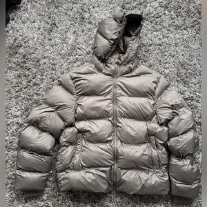 Zara Puffer Jacket in Metallic Brown